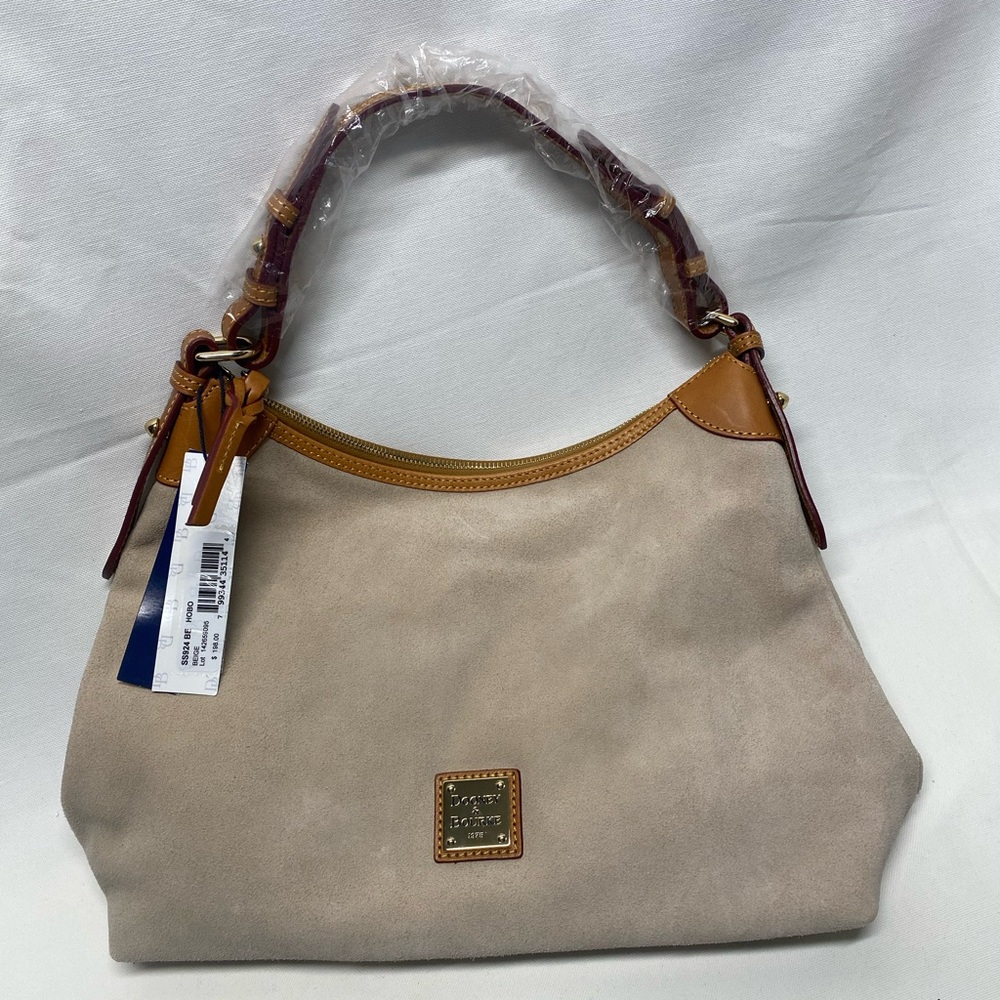 NWT Dooney & Bourke Hobo SS924 BE HOBO BEIGE lot 142659095 Cream and brown